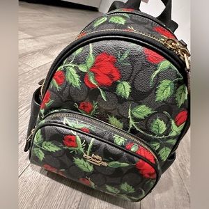 Mini coach roses floral backpack